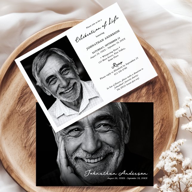 Modern Celebration of Life / Funeral / Memorial Invitation (Creator Uploaded)