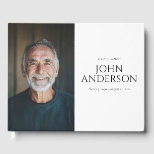 Modern Celebration of Life Memorial Funeral Guest Book