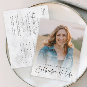 Modern Celebration of Life Memorial Funeral  Postcard