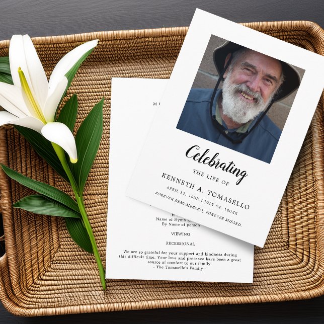 Modern Celebration Of Life Memorial Photo Flat Programme (Modern Celebration Of Life Memorial Photo Flat Program)