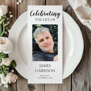 Modern Celebration of Life Memorial Program Rack Card