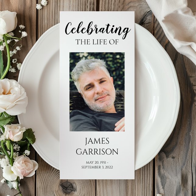 Modern Celebration of Life Memorial Program Rack Card (Creator Uploaded)