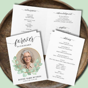 Modern Celebration of Life Photo Funeral Folded Programme