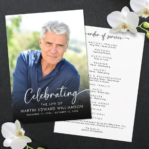 Modern Celebration of Life Photo Funeral Programme