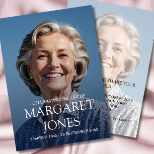 Modern Celebration of Life Photo Invitation