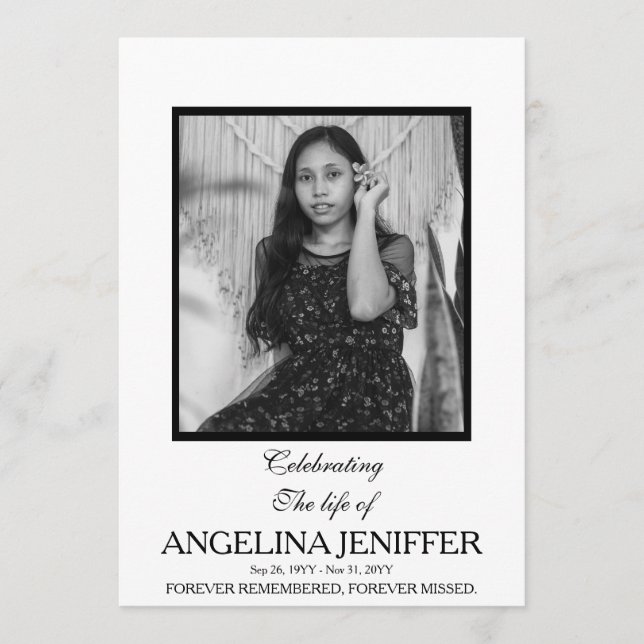 Modern Celebration of Life Photo Memorial Programme (Front)