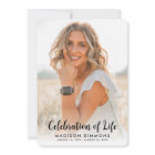 Modern Celebration of Life Simple Photo Funeral