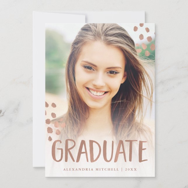 Modern Celebration | Two Photo Graduation Party Invitation (Front)