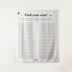 Modern Celestial Fabric Banquet Seating Chart Tapestry