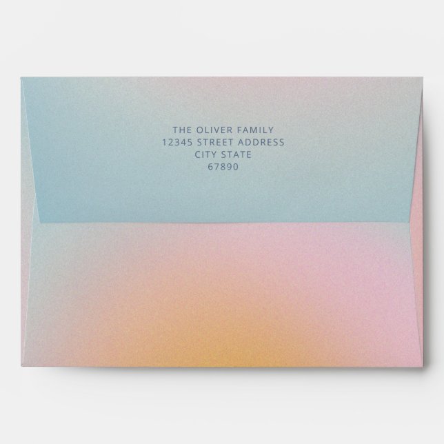 Modern Celestial Gradient Pastel Blue Matching  Envelope (Back (Top Flap))