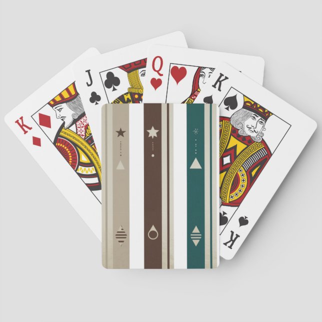 Modern Celestial Triple Vertical Stripe Playing  Playing Cards (Back)