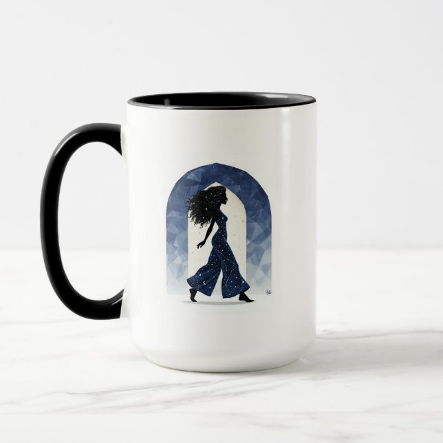  Modern Celestial Walking Silhouette Mug (Left)