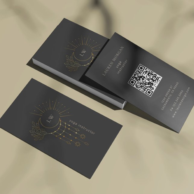 Modern Celestial Yoga Studio Business Card (Creator Uploaded)