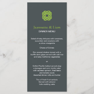 Modern Celtic Knot Wedding Menu