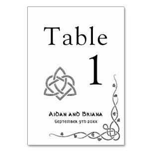 Modern Celtic symbols and foliage Table Number