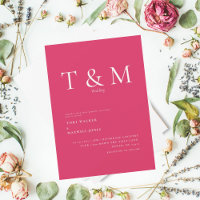 Modern Cerise Monogram No Parents Wedding