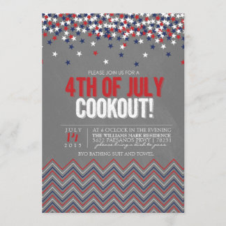 Modern Chalkboard 4th of July Cookout Invitation
