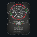 Modern Chalkboard Best Christmas Party nvitation<br><div class="desc">Modern bracket die-cut Chalkboard Best Christmas party Invitation featuring contemporary typography,   with green holly leaves & red berries set on a popular black chalkboard background.  Stylish & chic christmas invitation for all your festive winter get togethers...  office party,  company party,  cocktail party celebration & dinner party.</div>