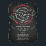Modern Chalkboard Best Christmas Party nvitation Invitation<br><div class="desc">Modern bracket die-cut Chalkboard Best Christmas party Invitation featuring contemporary typography,   with green holly leaves & red berries set on a popular black chalkboard background.  Stylish & chic christmas invitation for all your festive winter get togethers...  office party,  company party,  cocktail party celebration & dinner party.</div>