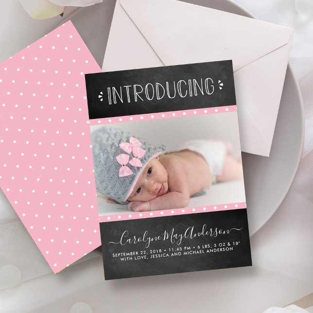 Modern Chalkboard Birth Announcement (Creator Uploaded)