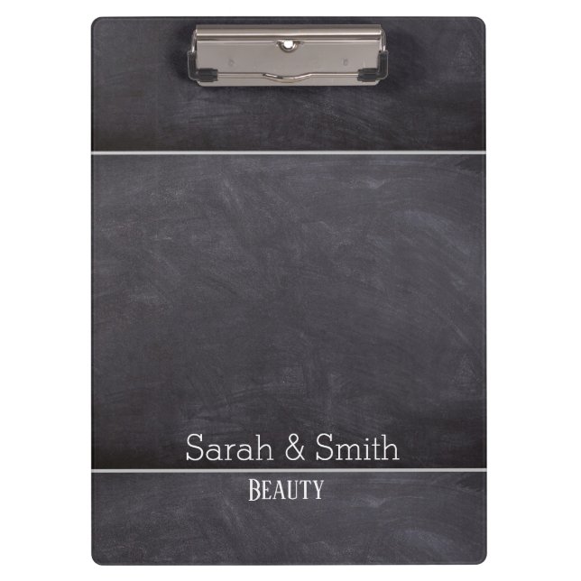 Modern Chalkboard Business Office Clipboard (Front)