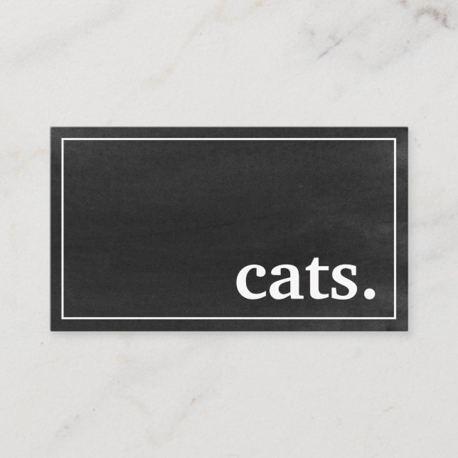 Modern chalkboard cats. loyalty punch card (Front)
