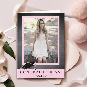 Modern Chalkboard Congratulations Graduation Photo Card