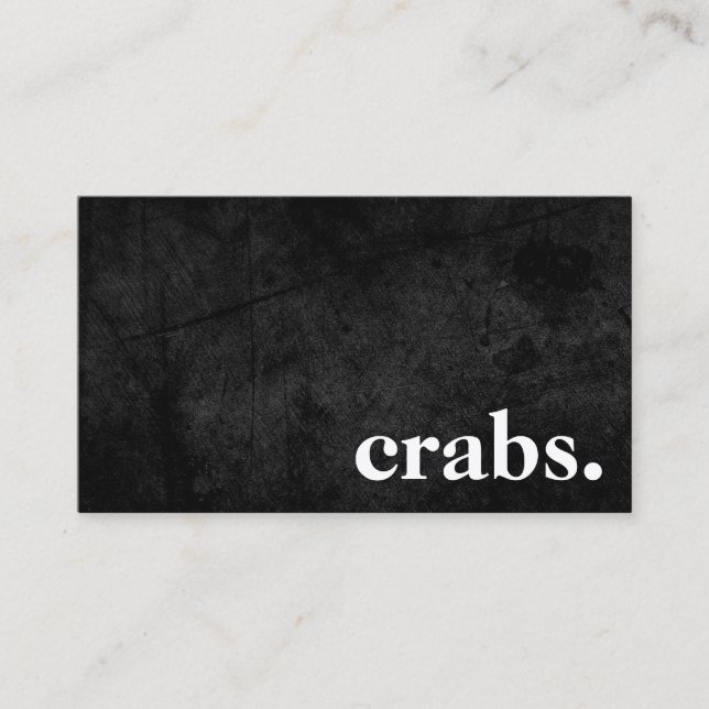 Modern Chalkboard crabs. Business Card (Front)
