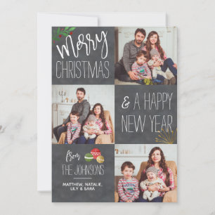 Modern Chalkboard Custom Photo Holiday Christmas