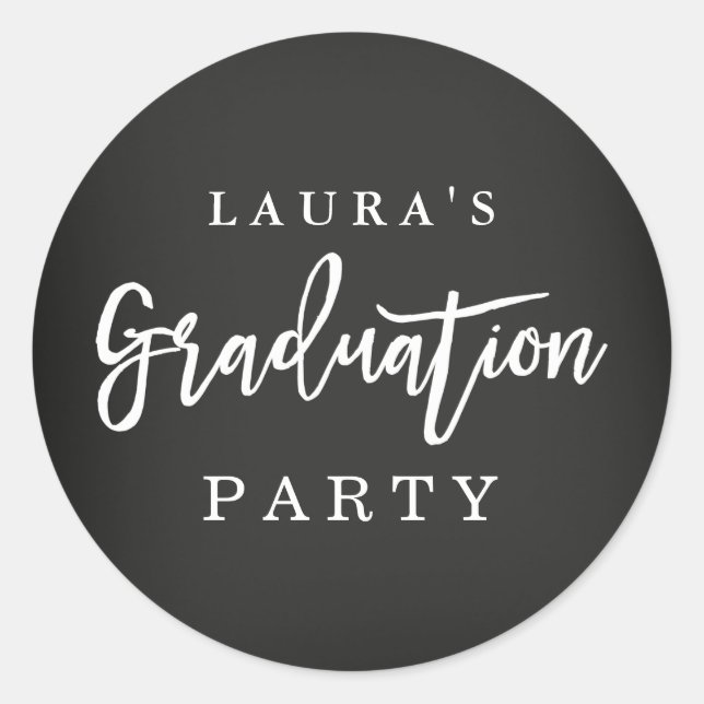 Modern Chalkboard Graduation Party Sticker (Front)