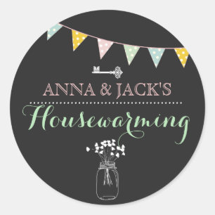 Modern Chalkboard Housewarming Sticker