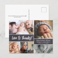 Modern Chalkboard Love Thanks baby photo collage