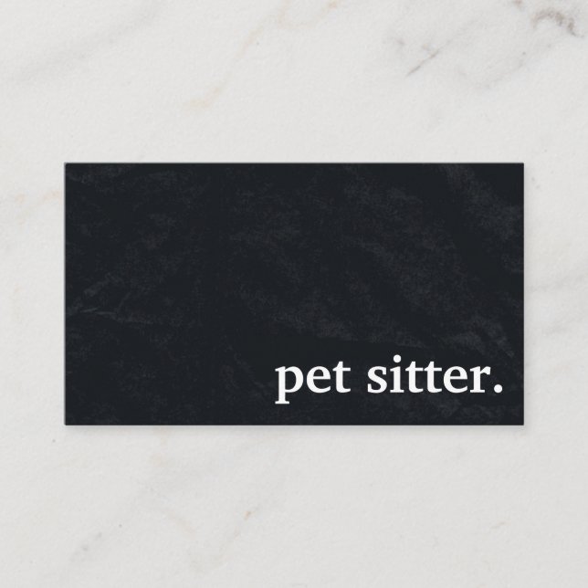 Modern Chalkboard pet sitter. Loyalty Card (Front)