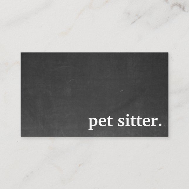Modern Chalkboard pet sitter. Loyalty Card (Front)