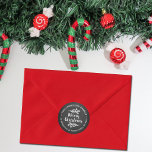 Modern Chalkboard Pine Tree Holiday Return Address Classic Round Sticker<br><div class="desc">Add your return address with ease this Christmas with these simple yet very trendy stickers. The design is easy to personalize with your name and address andd more color options are available.</div>