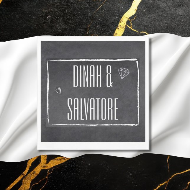 Modern Chalkboard Simple Script  Napkin (Creator Uploaded)