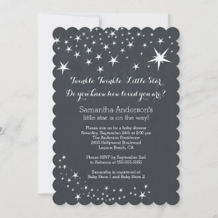 Modern Chalkboard Star Baby Shower Invitation
