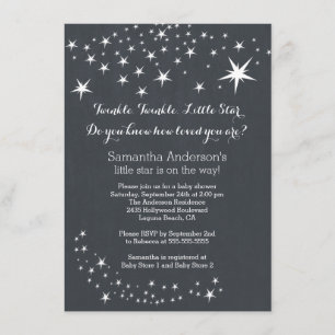 Modern Chalkboard Star Baby Shower Invitation