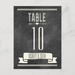 MODERN CHALKBOARD TABLE NUMBERS POSTCARD