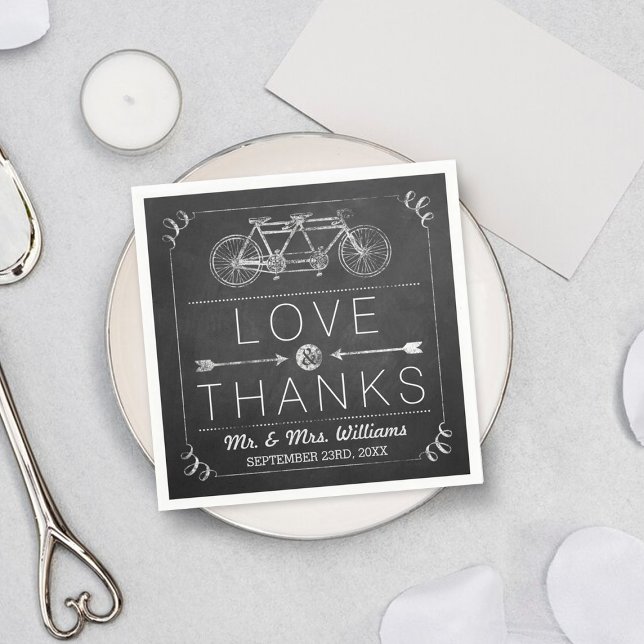 Modern Chalkboard Typography Wedding Napkins (Creator Uploaded)