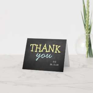 Modern Chalkboard Typography Wedding Thank You
