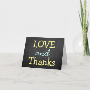 Modern Chalkboard Typography Wedding Thank You Card