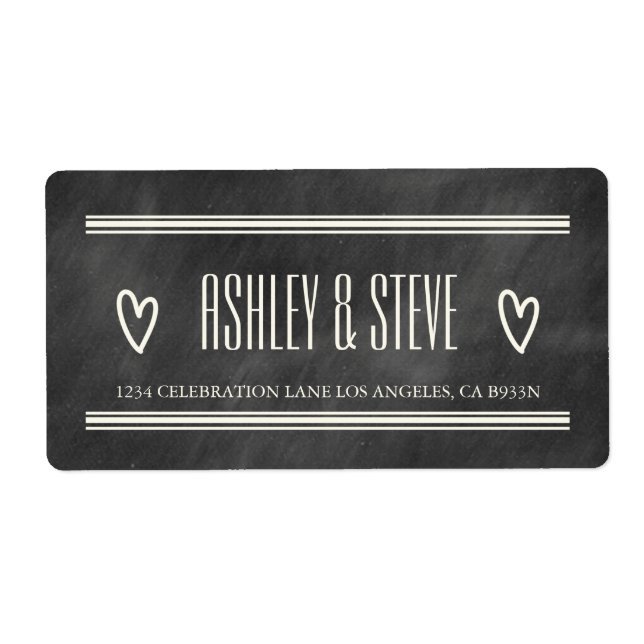 MODERN CHALKBOARD WEDDING ADDRESS LABELS (Front)