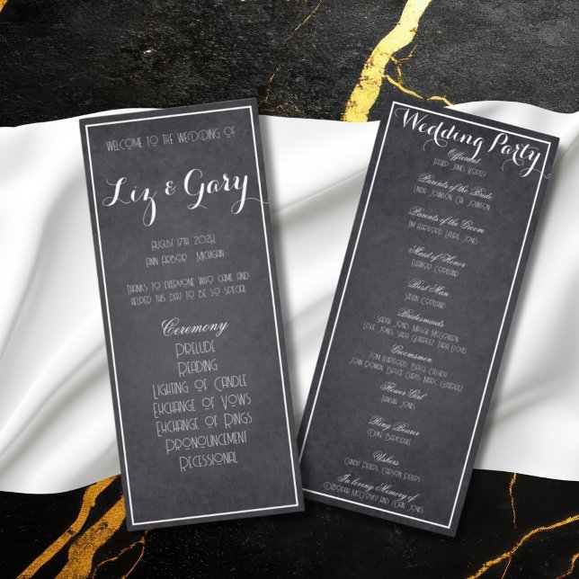 Modern Chalkboard Wedding Program Programme (Creator Uploaded)