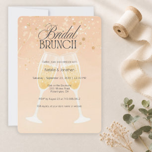 Modern Champagne Bridal Brunch Shower Invitation