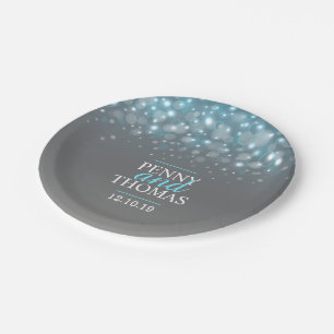 Modern champagne sparkle bubble custom paper plate