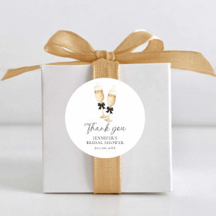Modern Champagne Thank you Classic Round Sticker