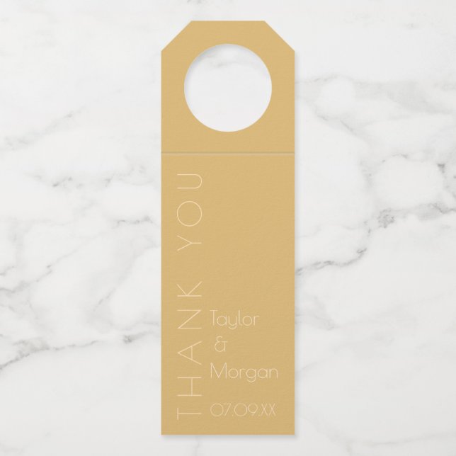 Modern Champagne Tonal Bottle Tag (Front)