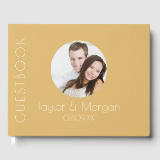 Modern Champagne Tonal Wedding Guest Book