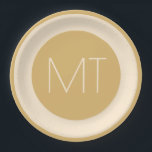 Modern Champagne Tonal Wedding Paper Plate<br><div class="desc">Sleek,  modern plates in monotone shades of champagne.</div>